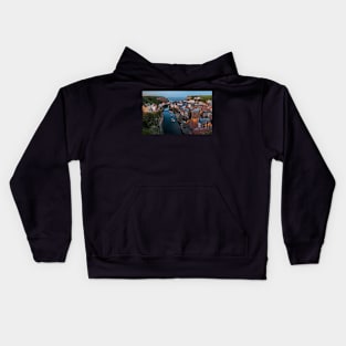 Staithes Village View at Blue Hour Kids Hoodie